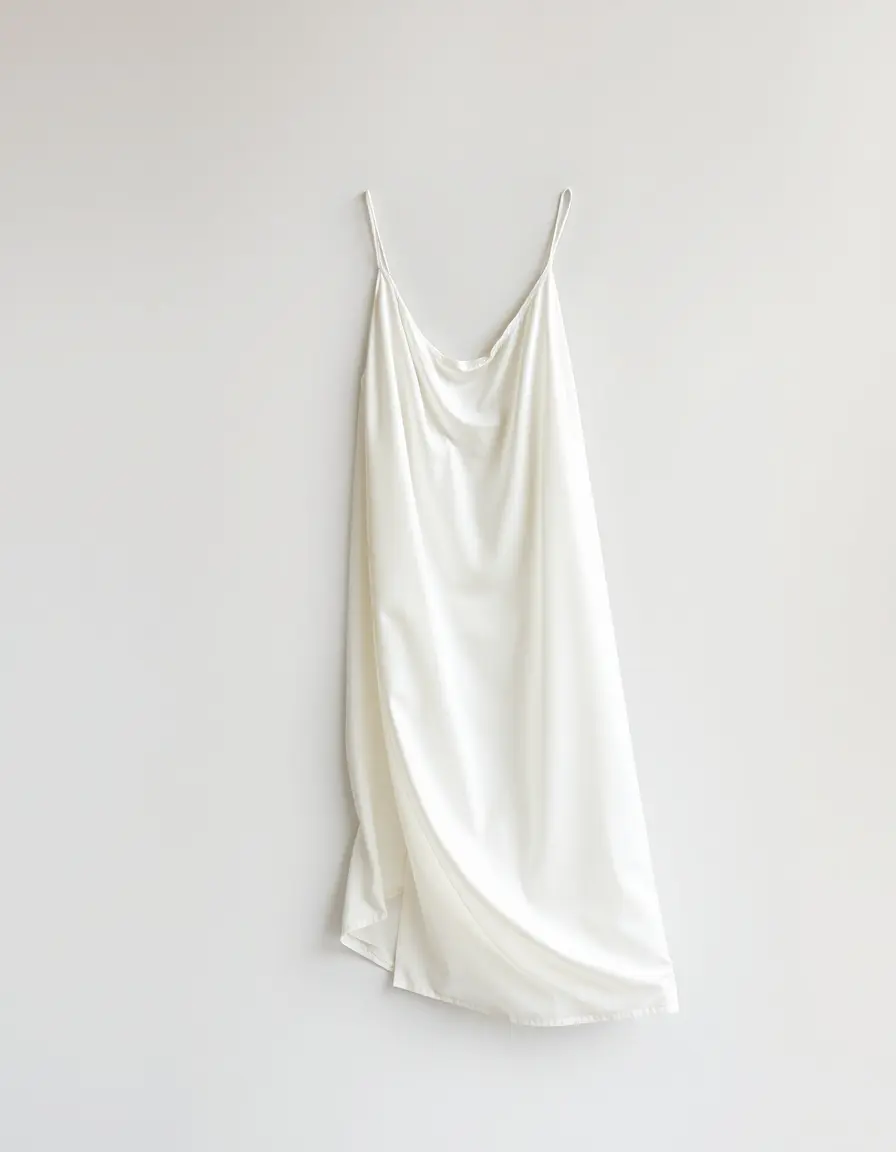 Silk Slip Dress bianco seta minimalista