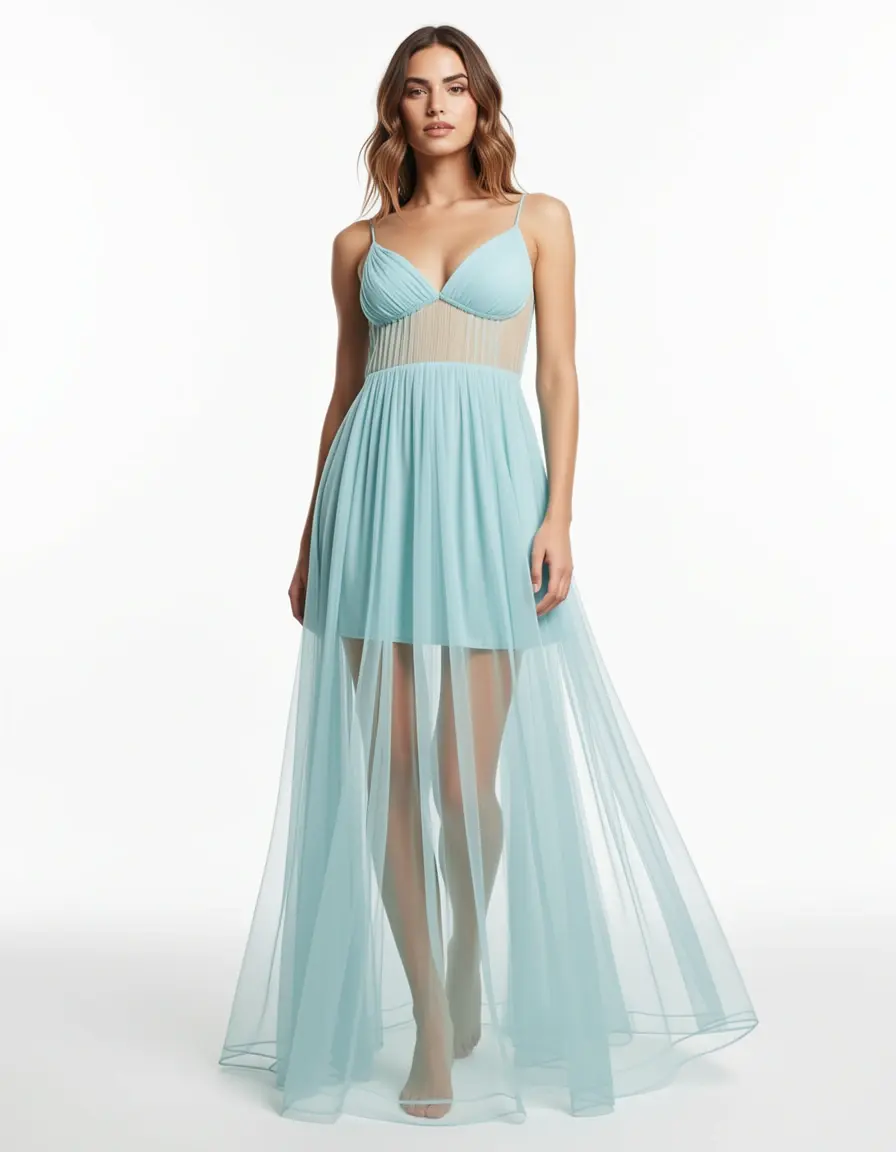 Vestito da spiaggia lungo in chiffon