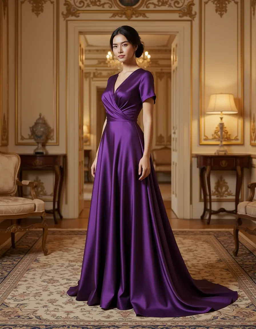 Vestito lungo in seta elegante