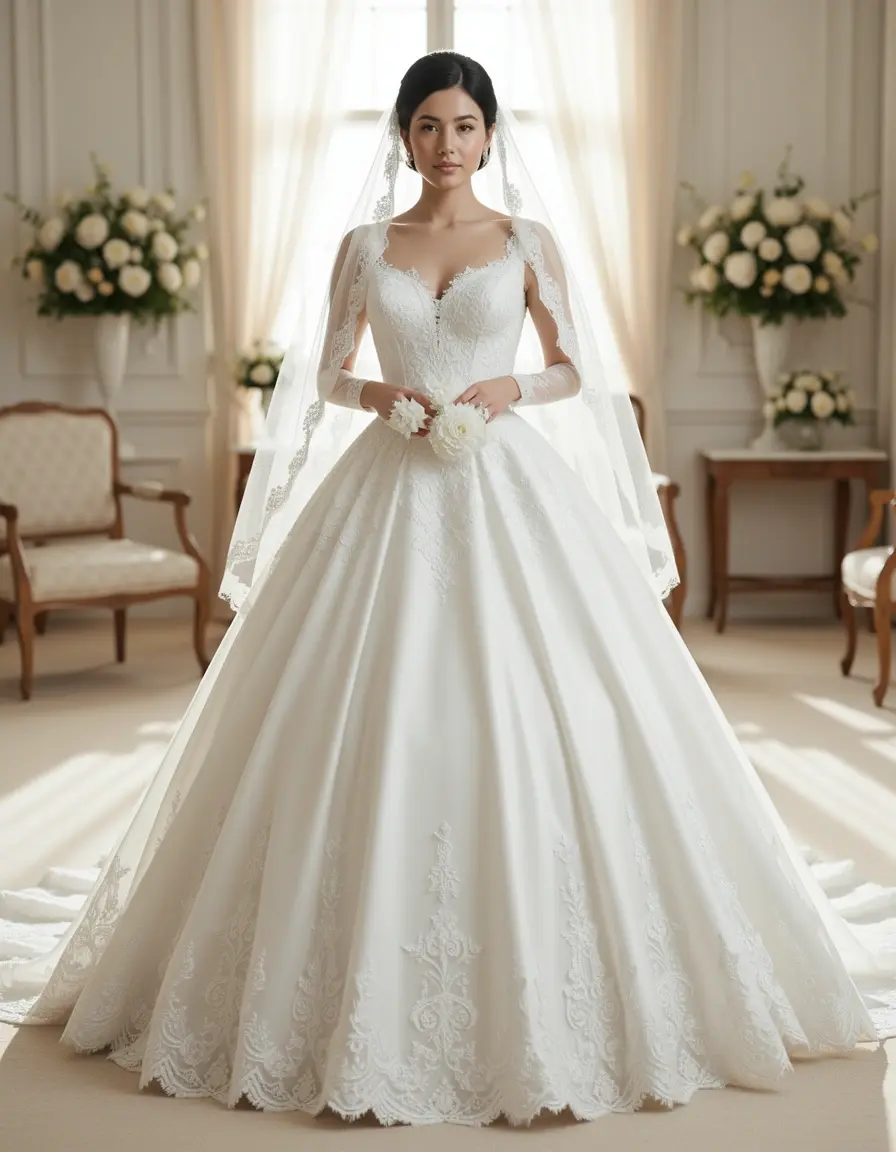 White Bridal Gown - Vestiti Matrimonio Classici