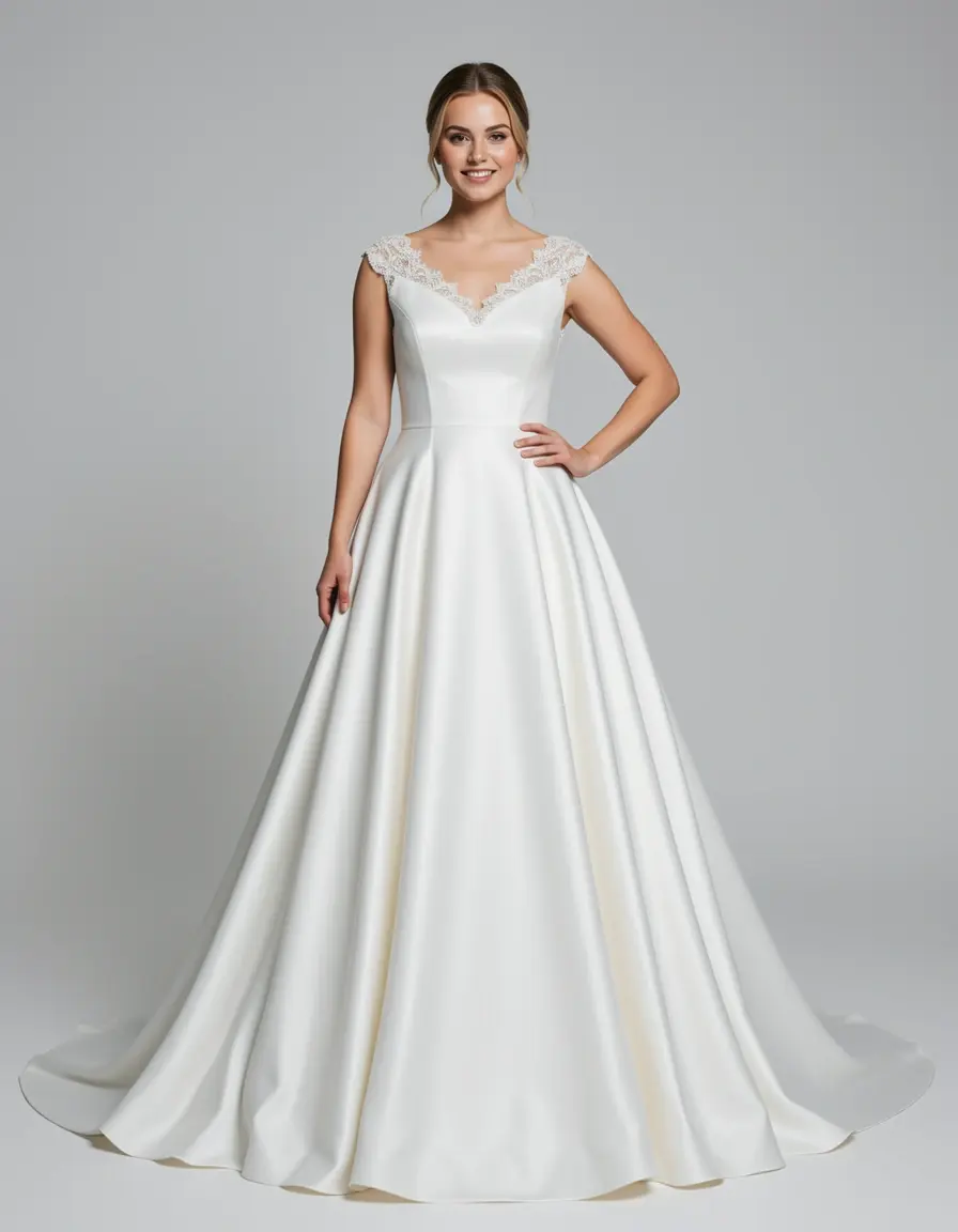 Satin A-Line Bridal - Vestiti Matrimonio Raso