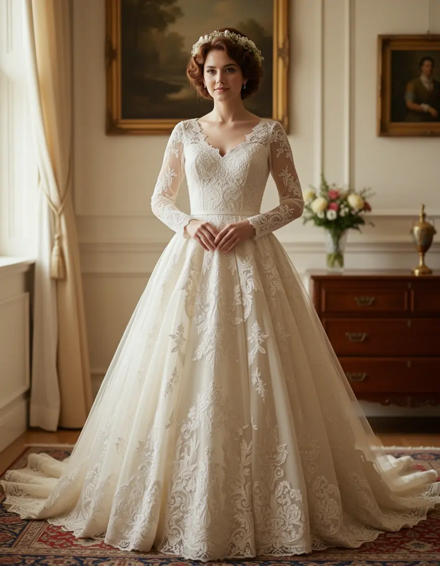 Vintage Lace Gown - Vestiti Matrimonio Vintage