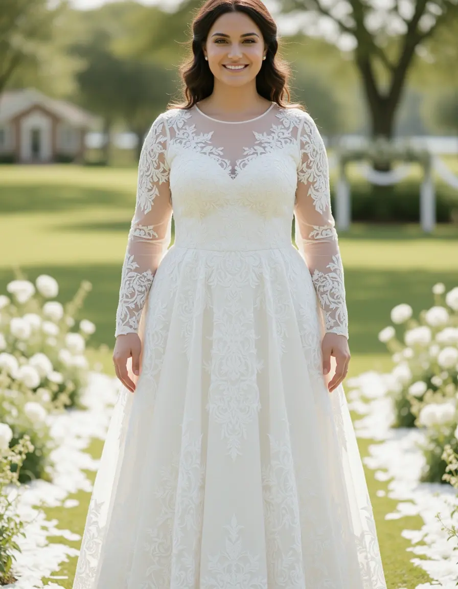 Lace Modest Dress - Abito in pizzo per battesimo