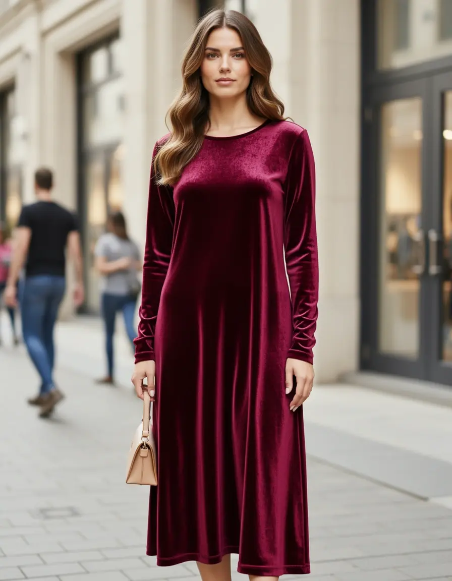 Velvet Midi Gown - Abito midi in velluto