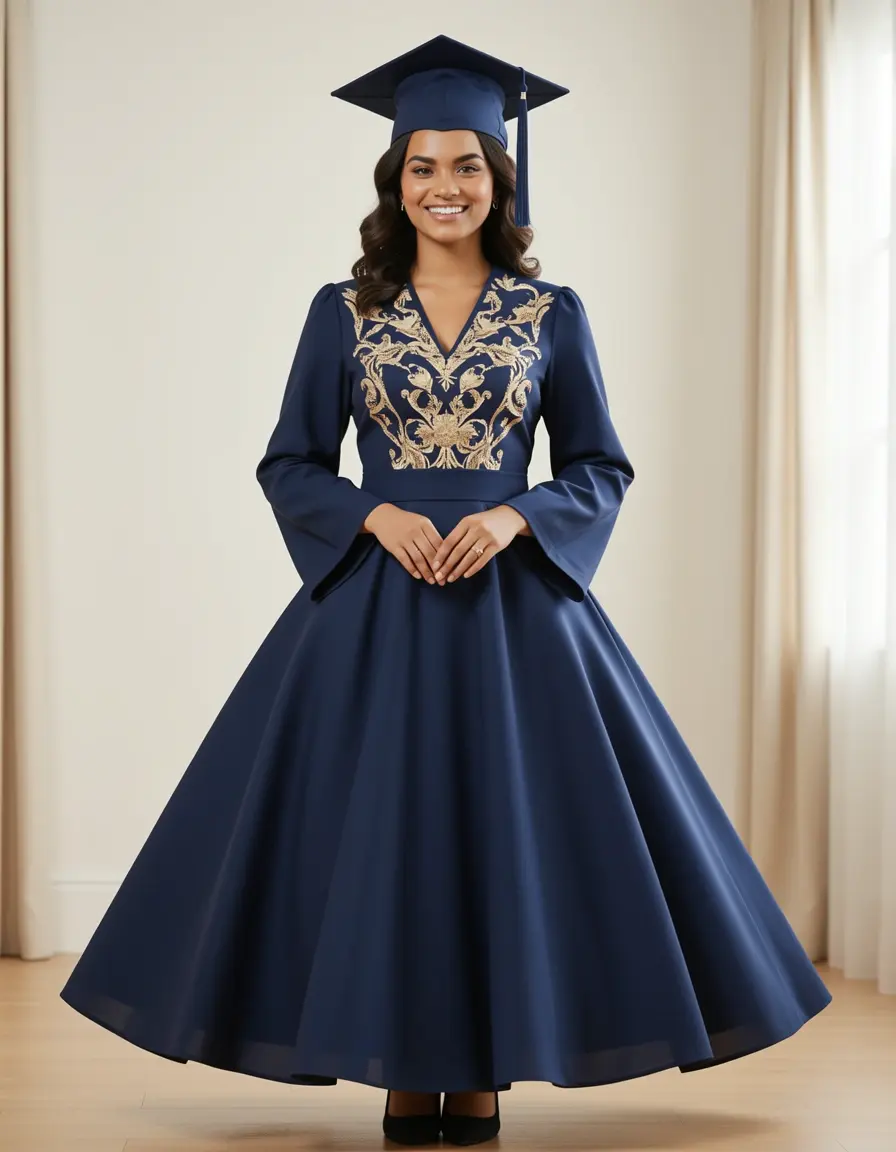 Elegant A-line graduation outfit