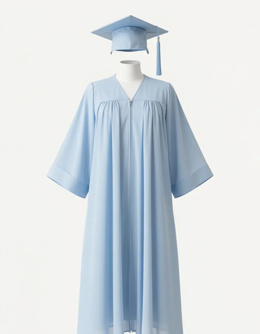 Soft chiffon graduation gown