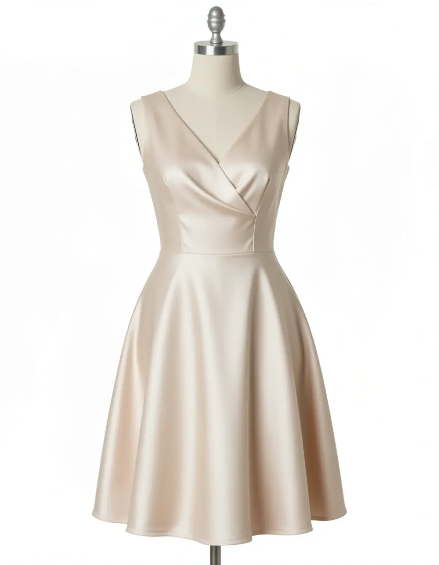 Smooth satin short guest dress