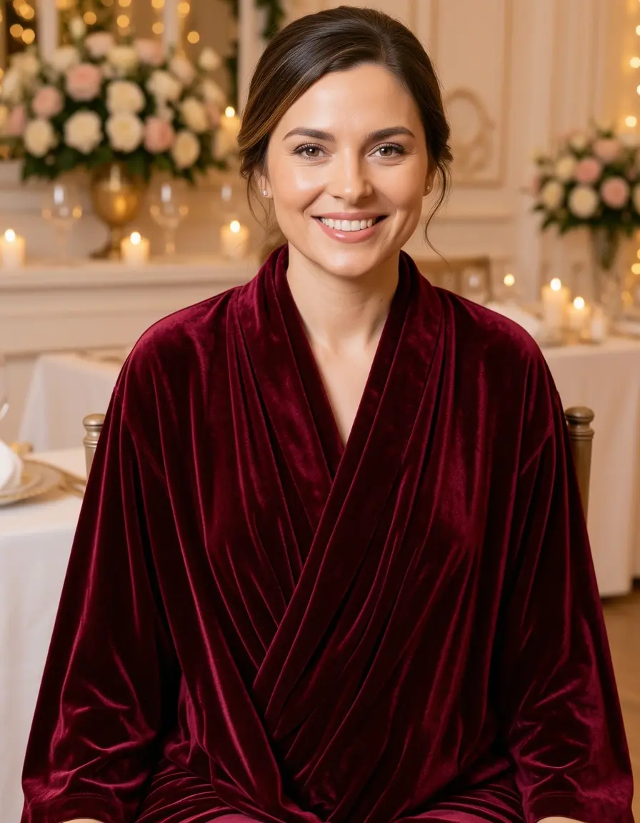 Rich velvet wrap for wedding