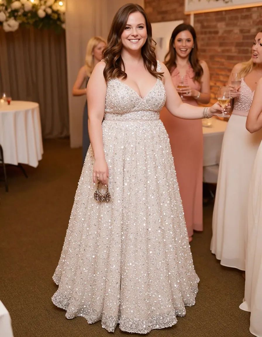 Sparkly beaded guest outfit