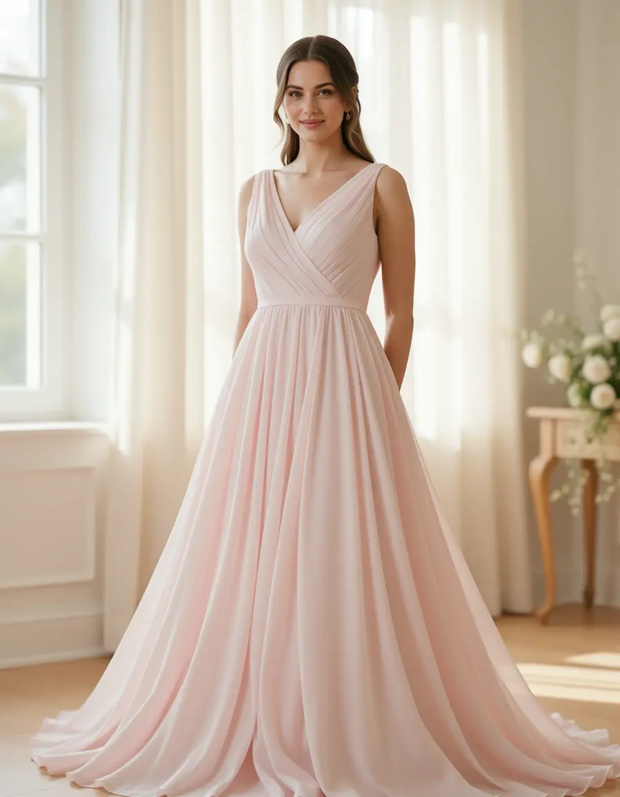 Pastel Chiffon Dress per matrimonio invitata
