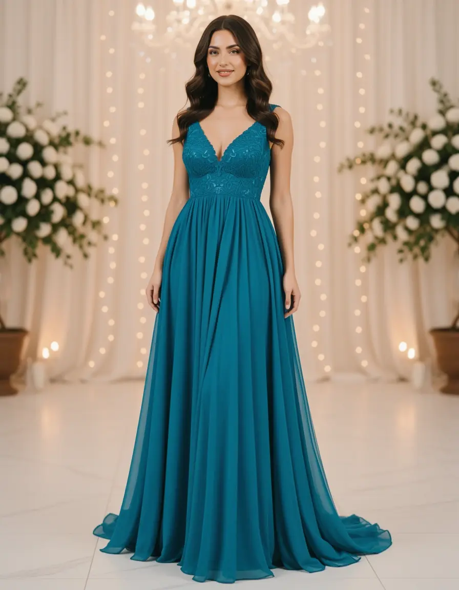 Chiffon Maxi Gown - Abito lungo in chiffon per serate eleganti