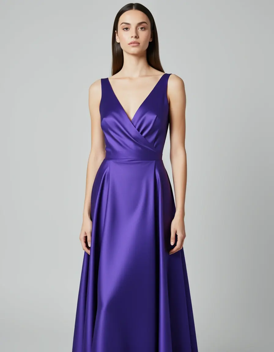 Vestito in satin con riflessi cangianti