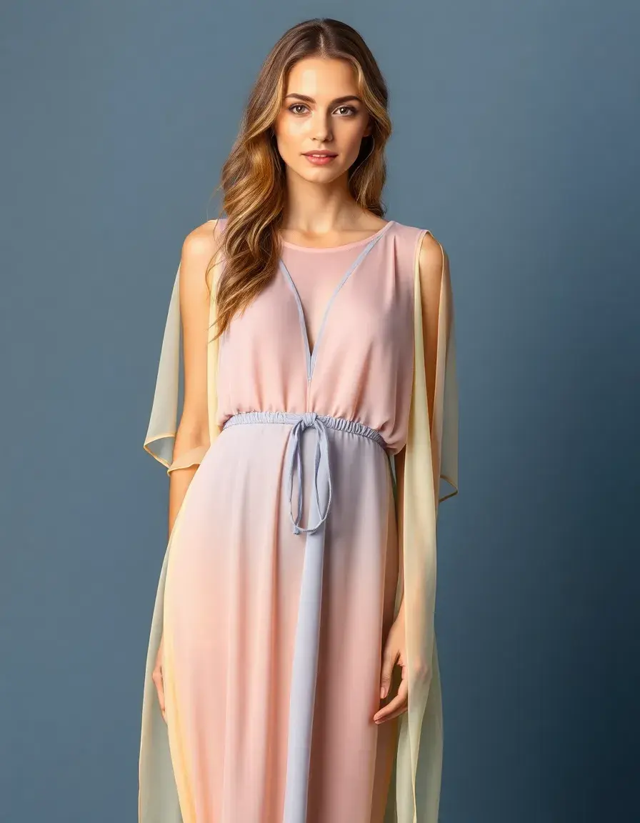 Vestito in chiffon dai colori sfumati