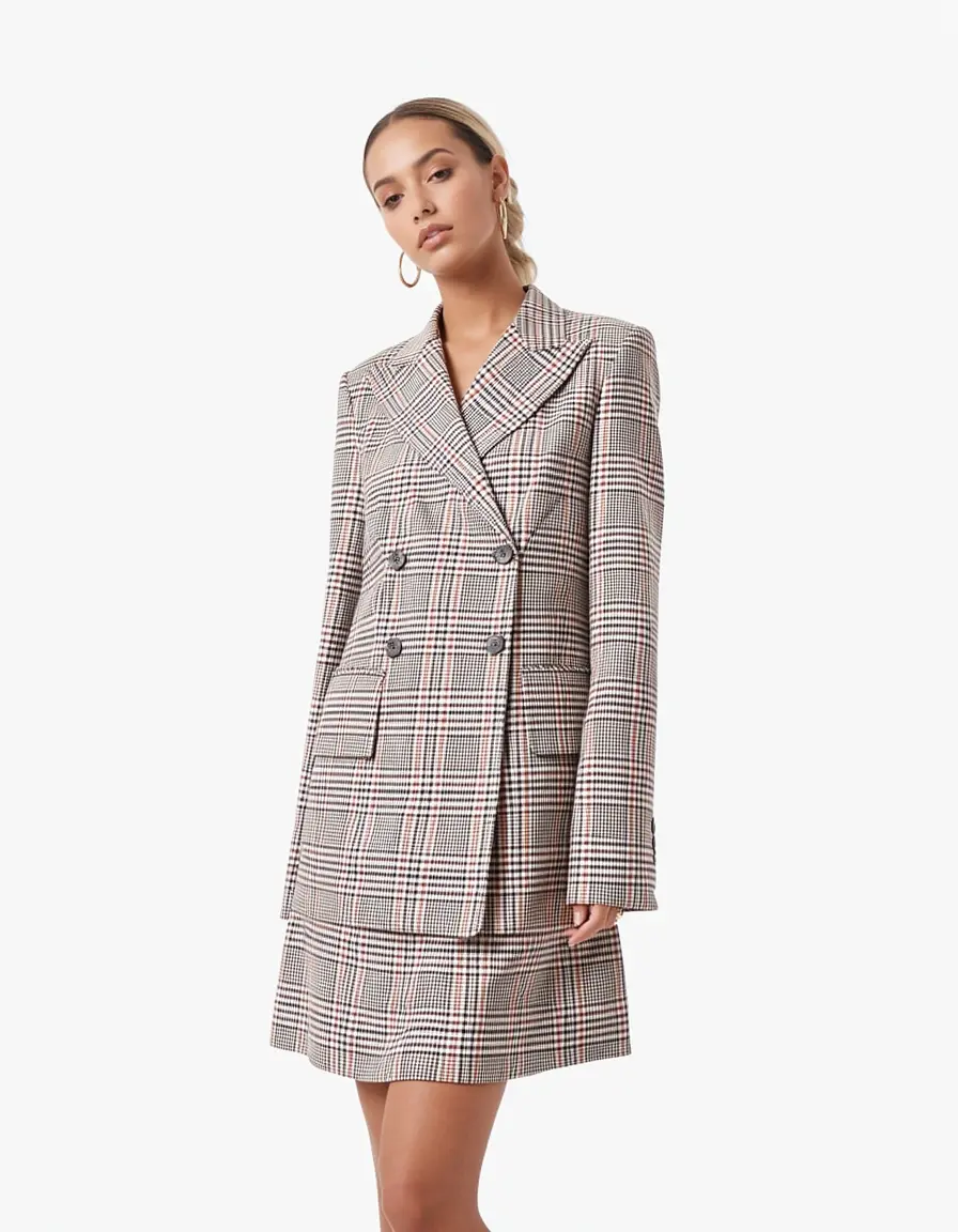 Plaid pattern blazer dress scozzese