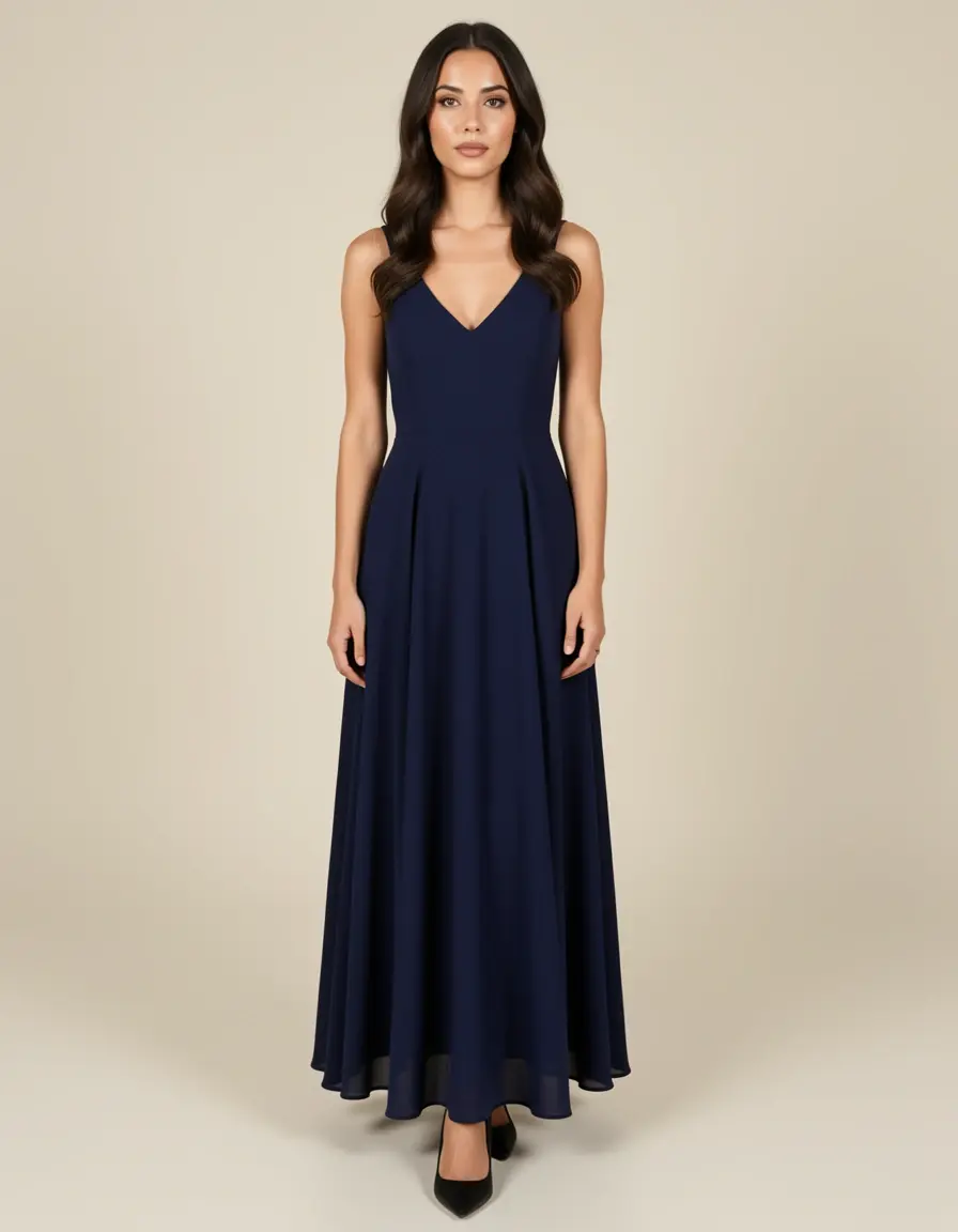 Vestito blu navy midi elegante