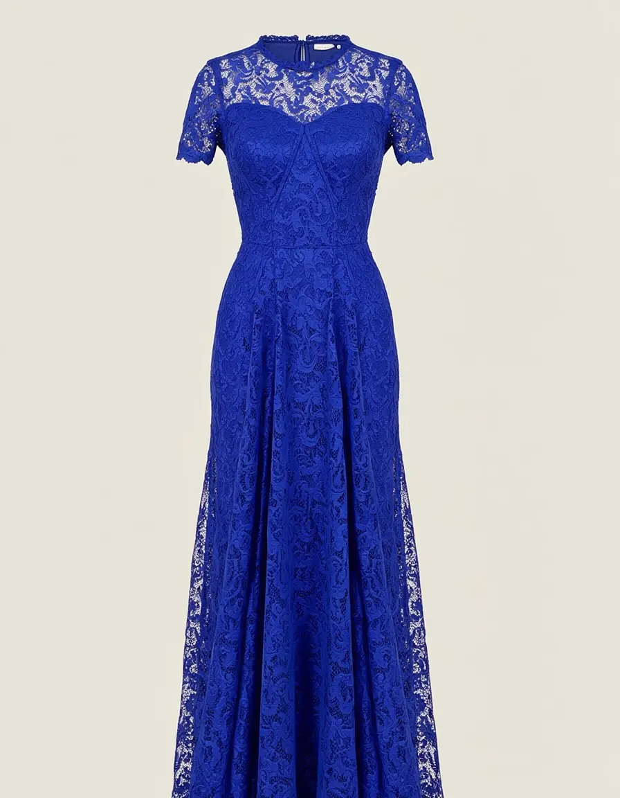 Abito in pizzo blu indaco