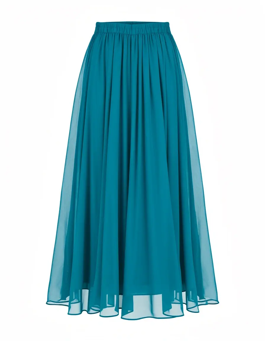 Vestito in chiffon blu petrolio
