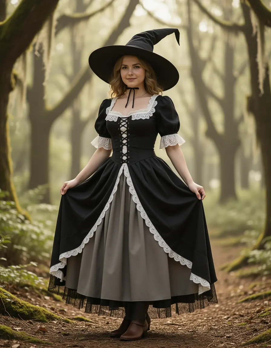 Vestito carnevale donna strega classica chic