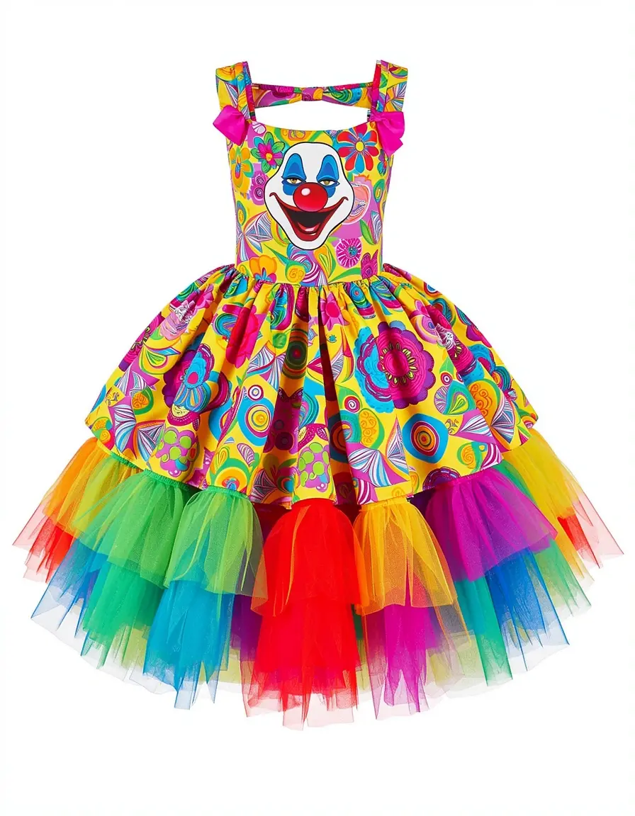 Vestito carnevale donna clown colorato