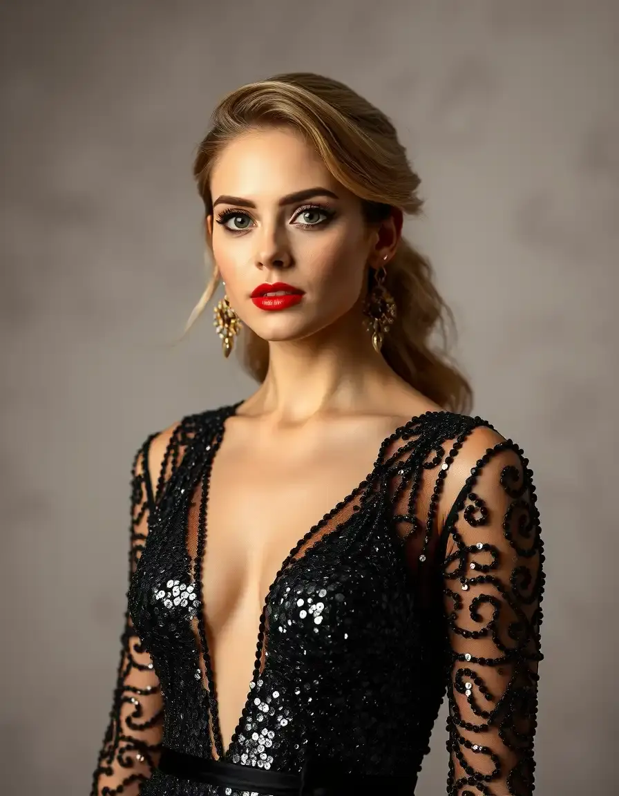 Cocktail Hour Dress nero con paillettes