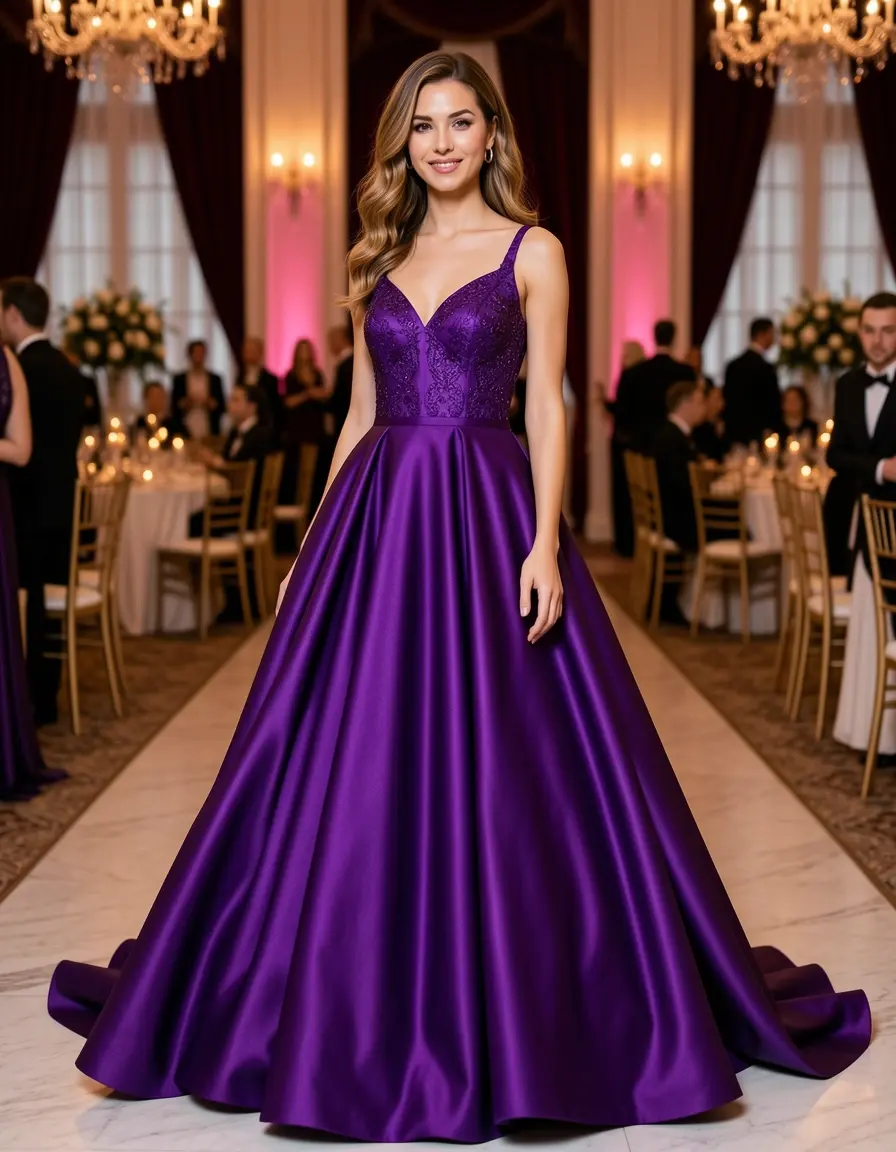 Gala Event Dress taffetà viola
