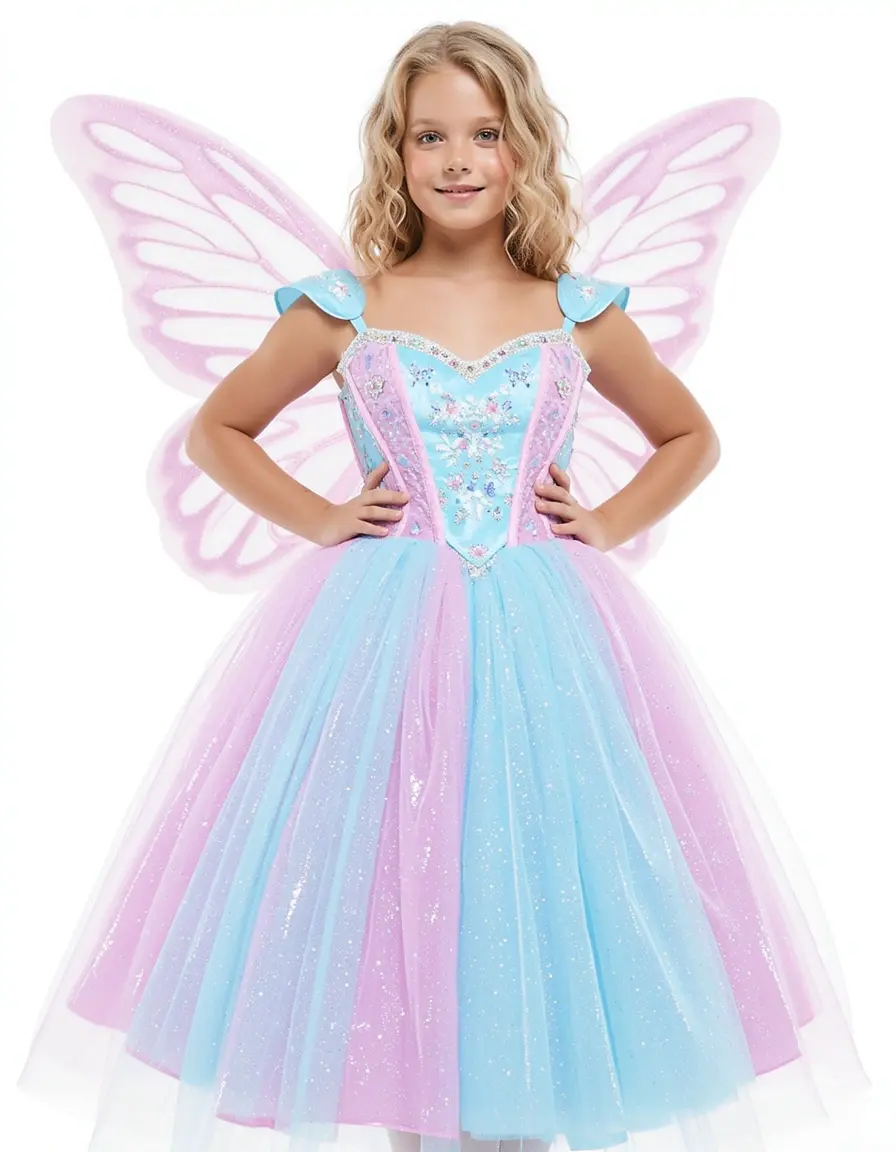 Vestito da principessa fatata con dettagli brillanti
