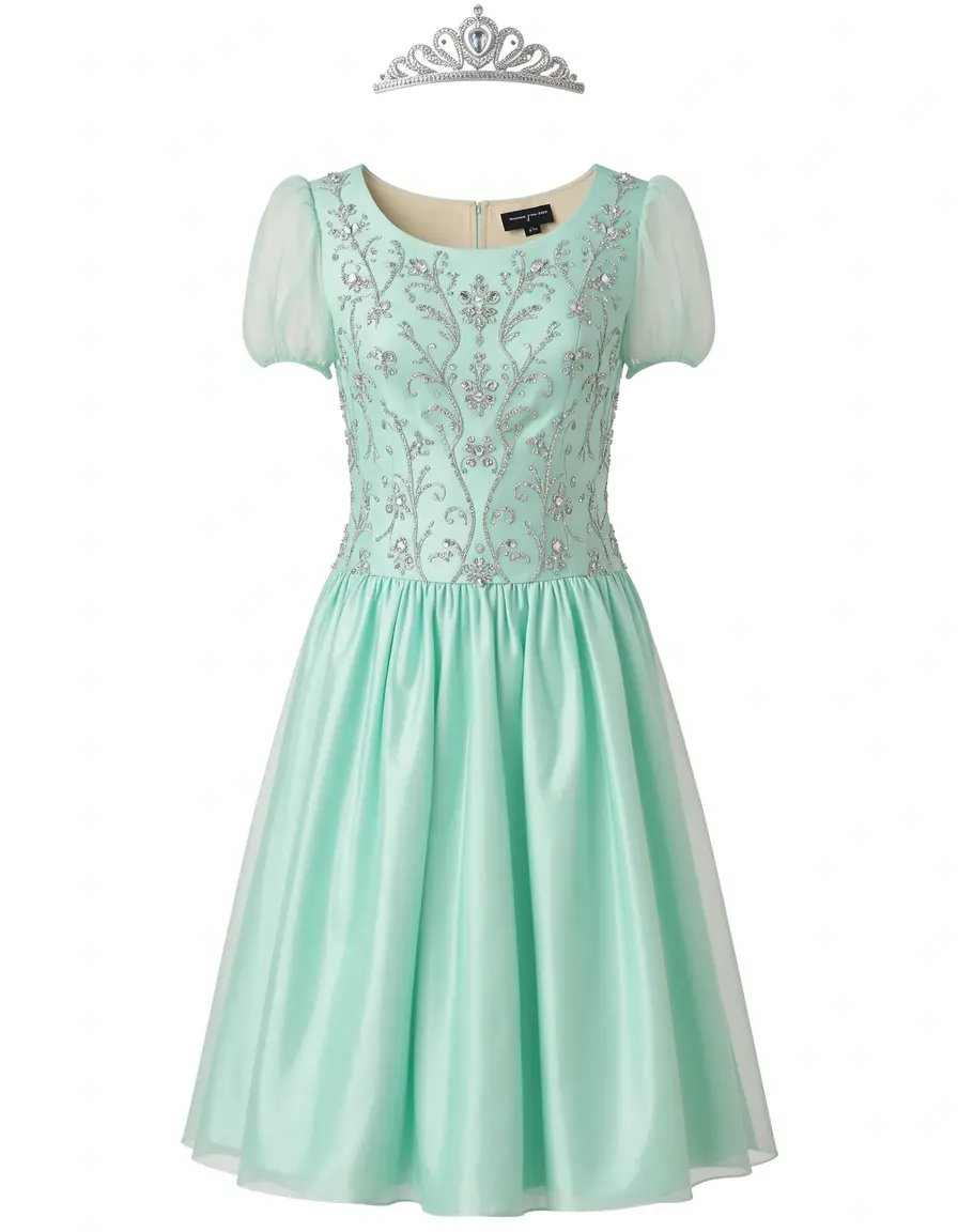 Vestito carnevale principessa con tiara coordinata