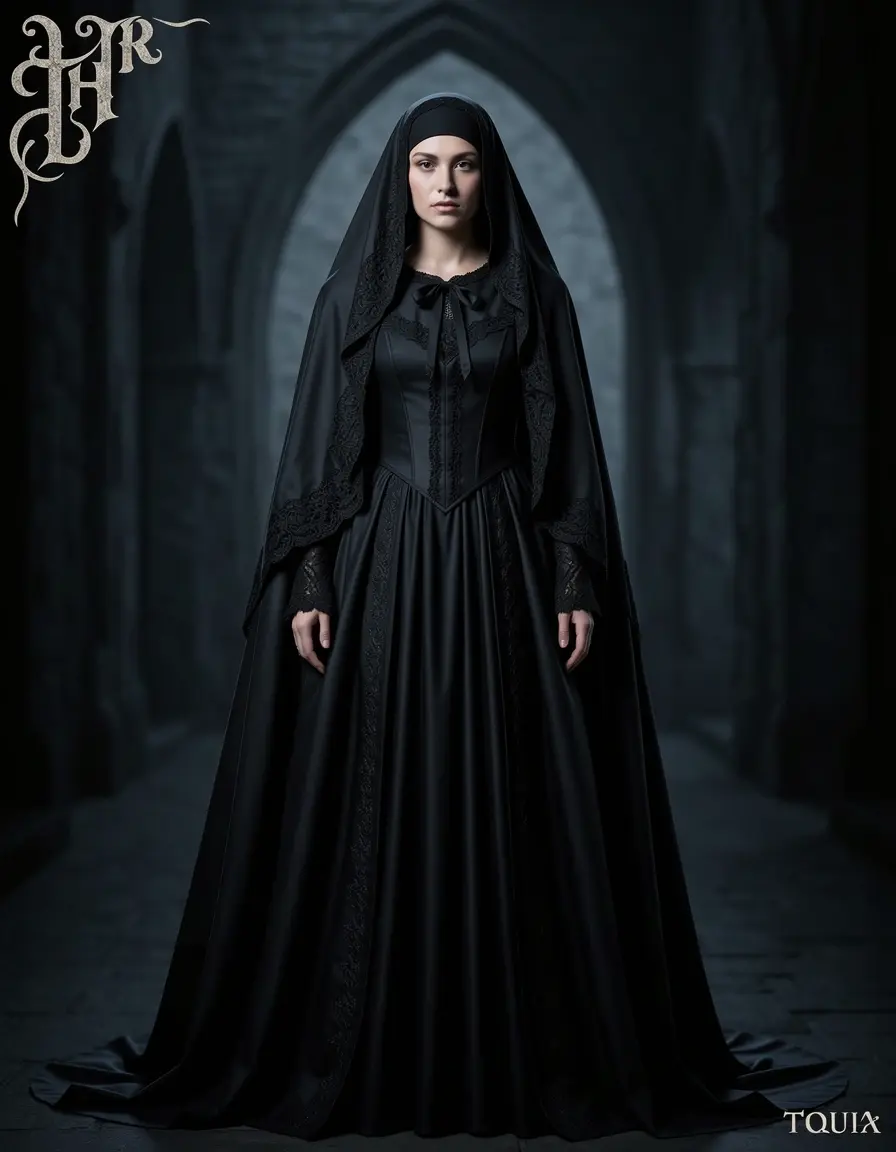 Gothic Nun Gown - Abito da suora in stile gotico