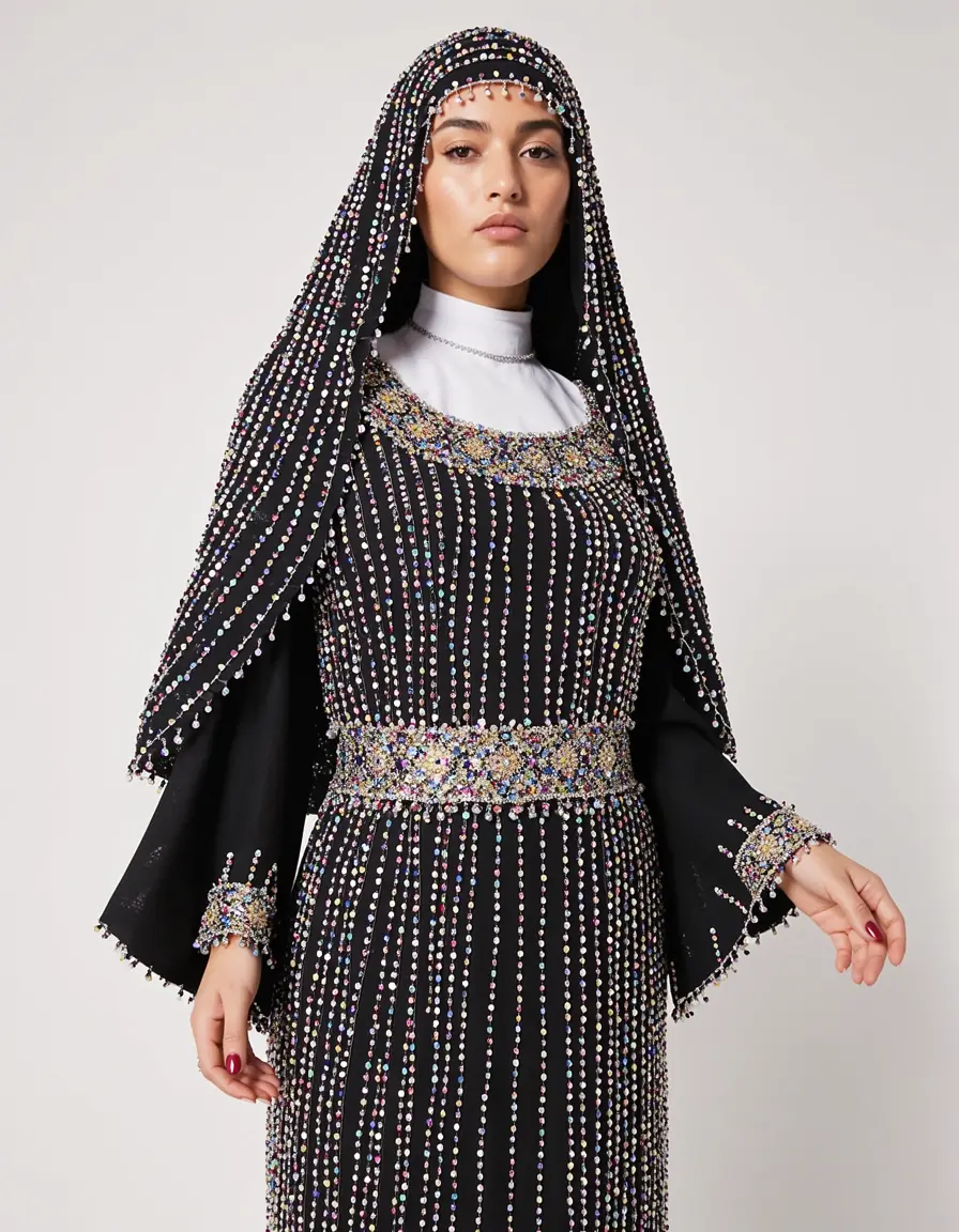 Beaded Nun Dress - Vestito da suora decorato