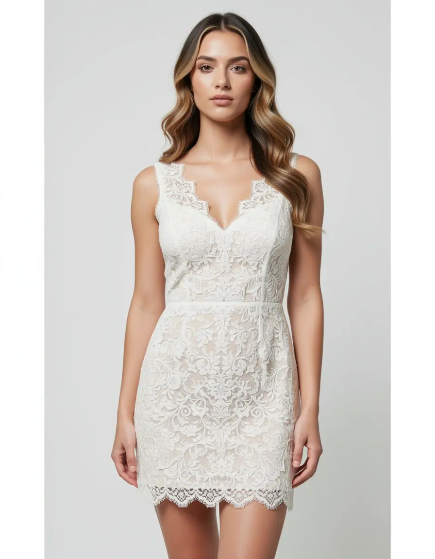Lace Short Elegant - Abito in pizzo corto elegante