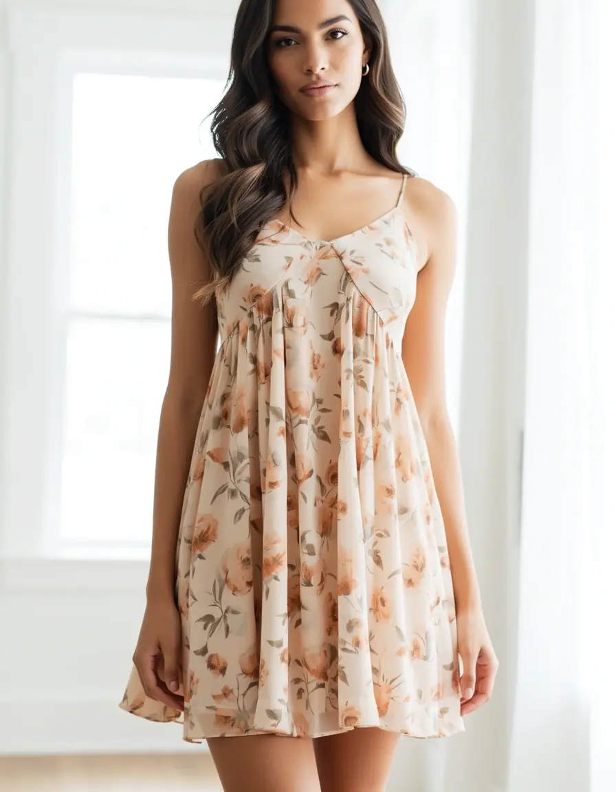 Chiffon Short Midi - Abito corto in chiffon