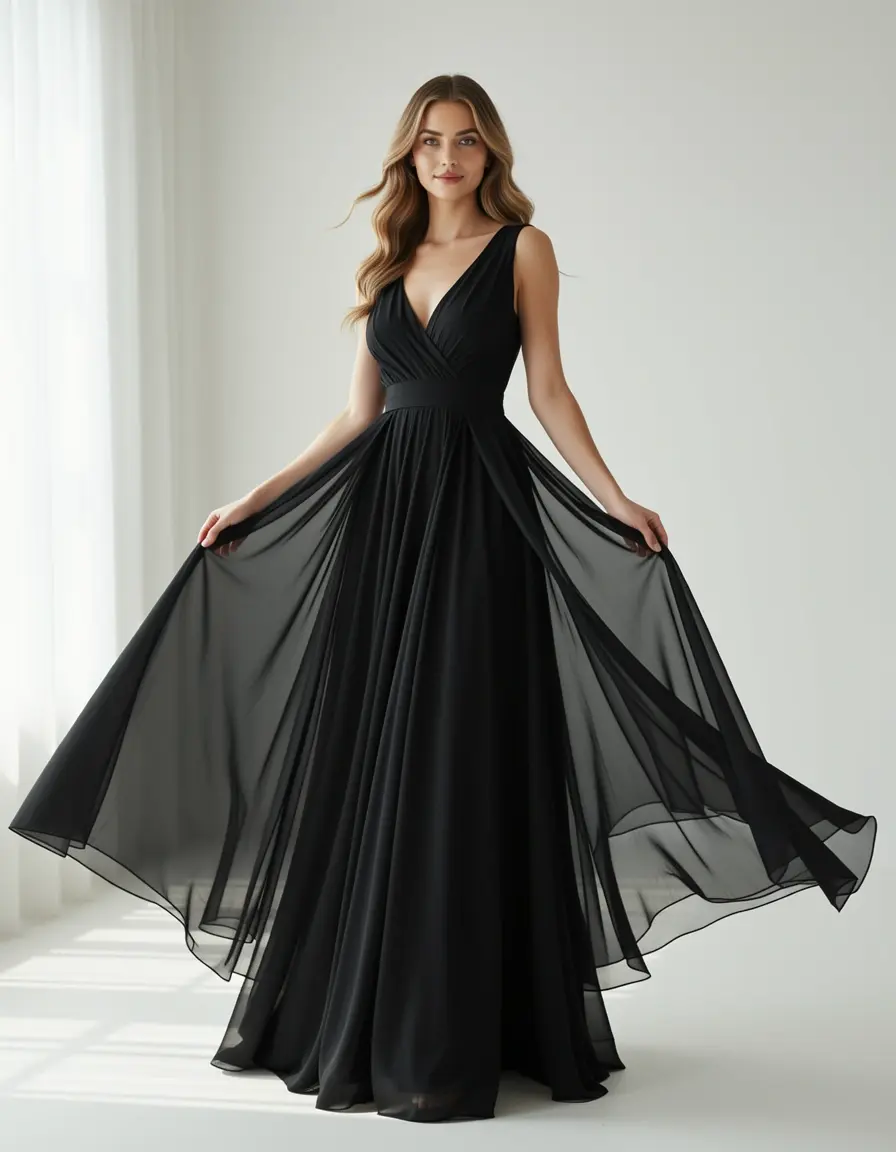 Abitino Nero in Chiffon