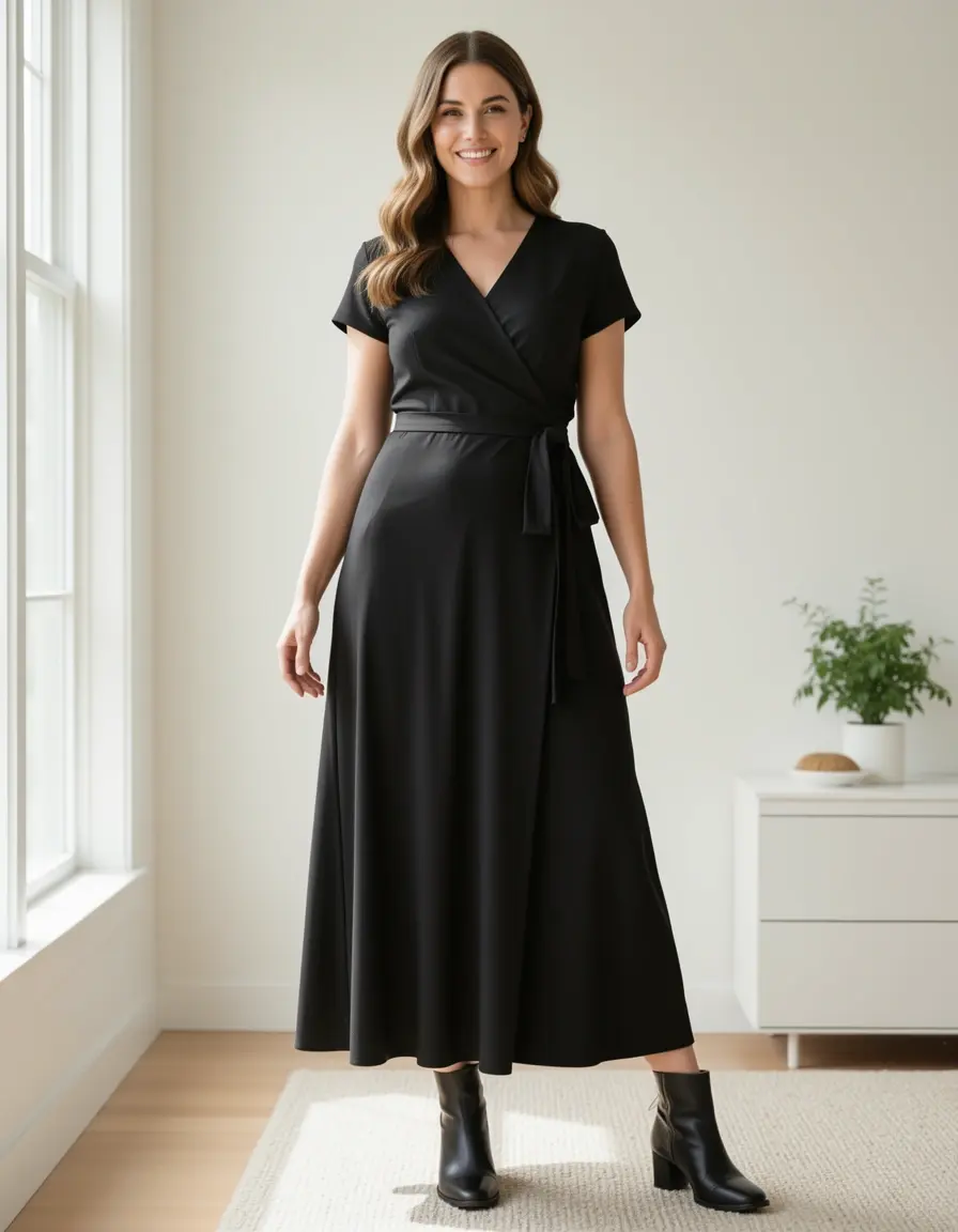 Vestito a Portafoglio Nero