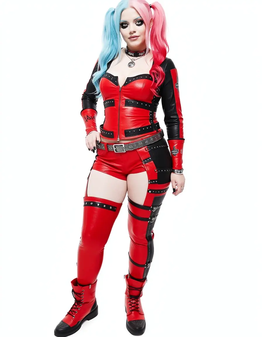 Vestito Harley Quinn classico rosso e nero