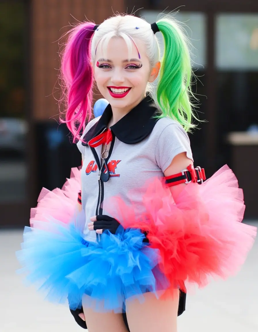 Vestito Harley Quinn con gonna a tutù