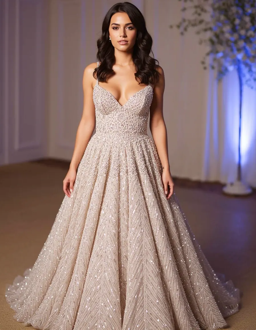 Sparkly beaded guest gown