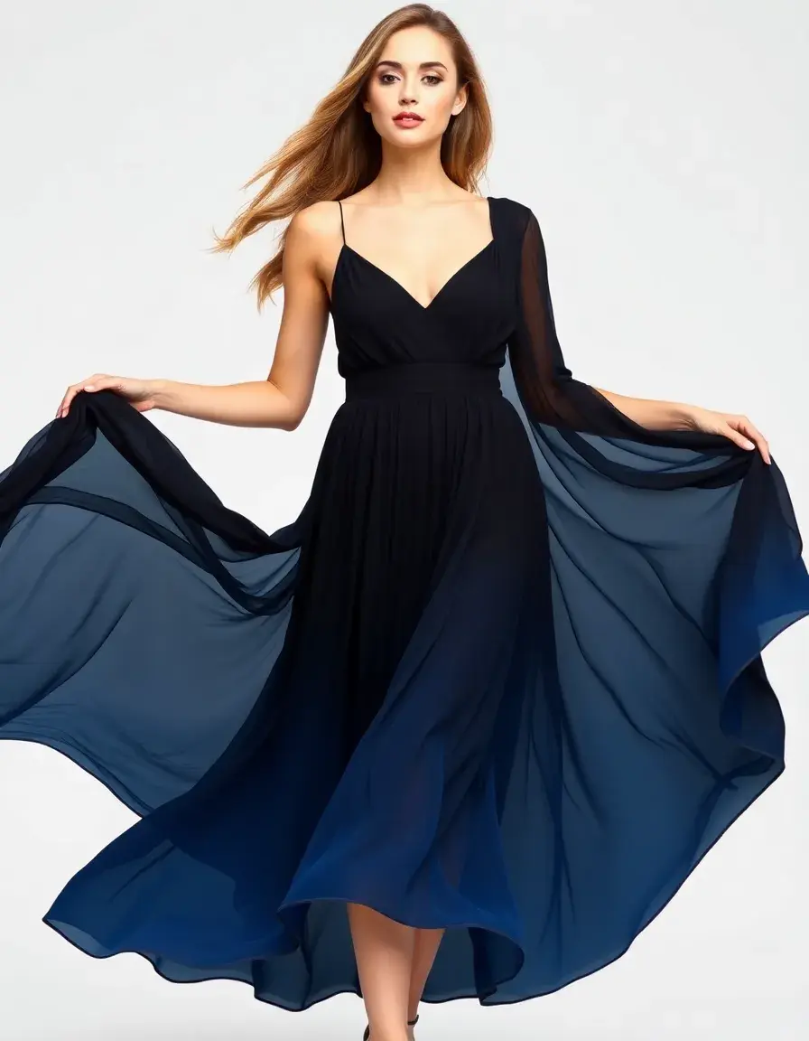 Chiffon Black Blue