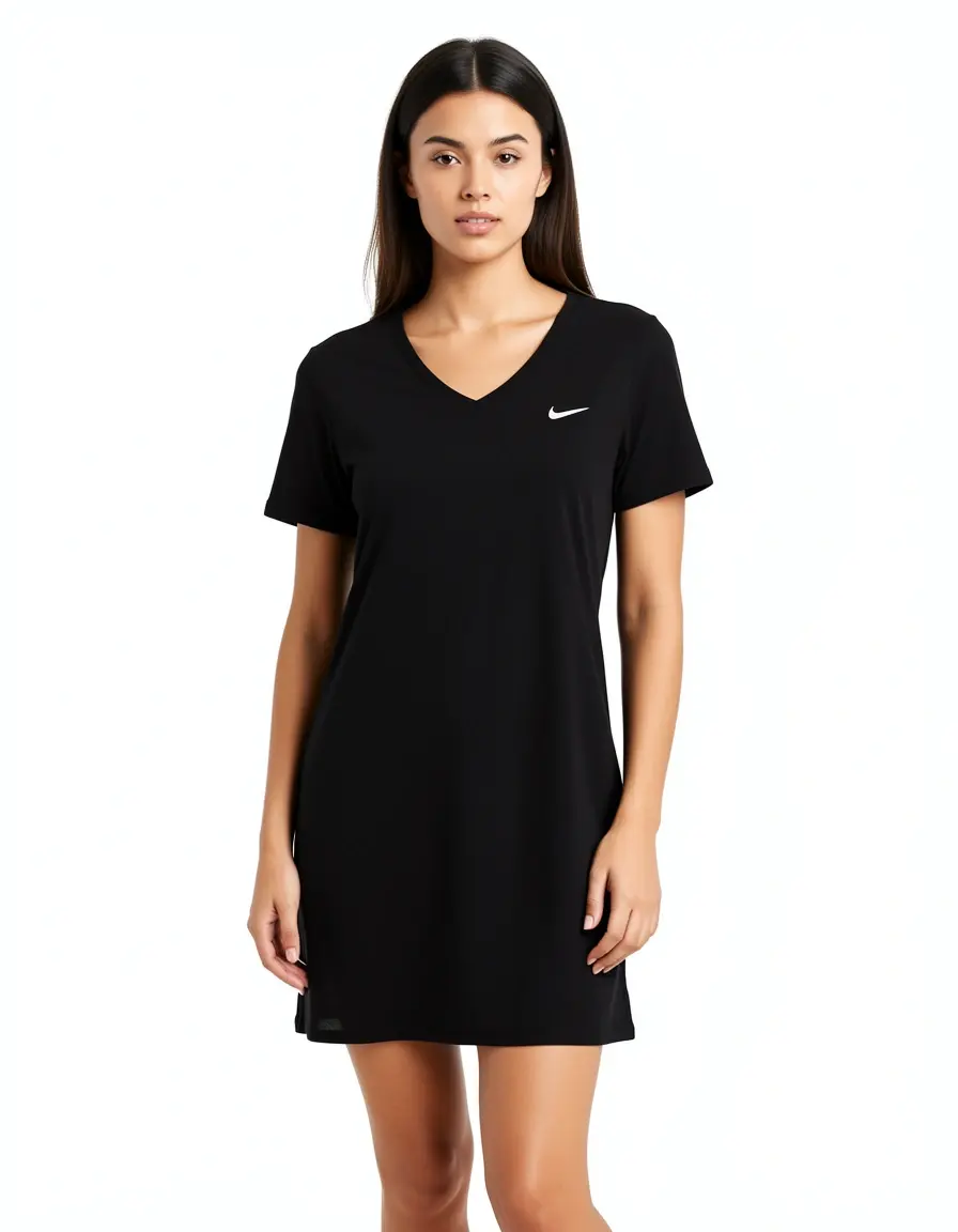 Abito a t-shirt in jersey nero comodo
