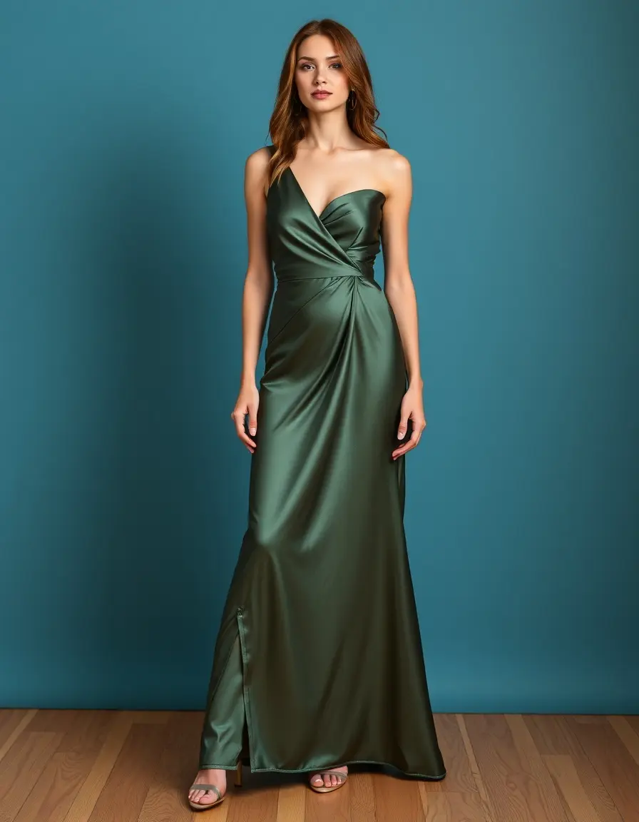 Slip dress in raso cangiante