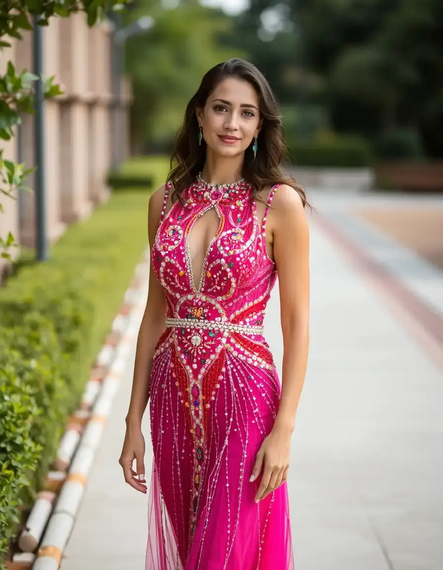 Beaded Color Dress perline