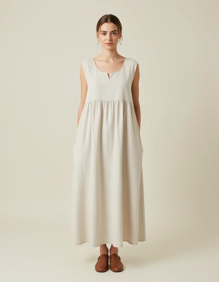 Linen Casual Maxi - Abito lungo in lino