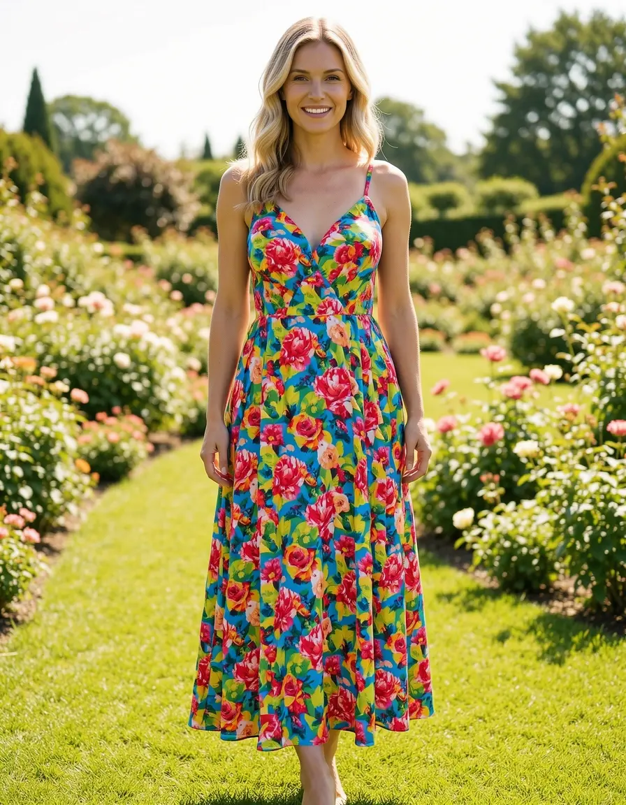 Abito da donna estivo maxi floreale colorato