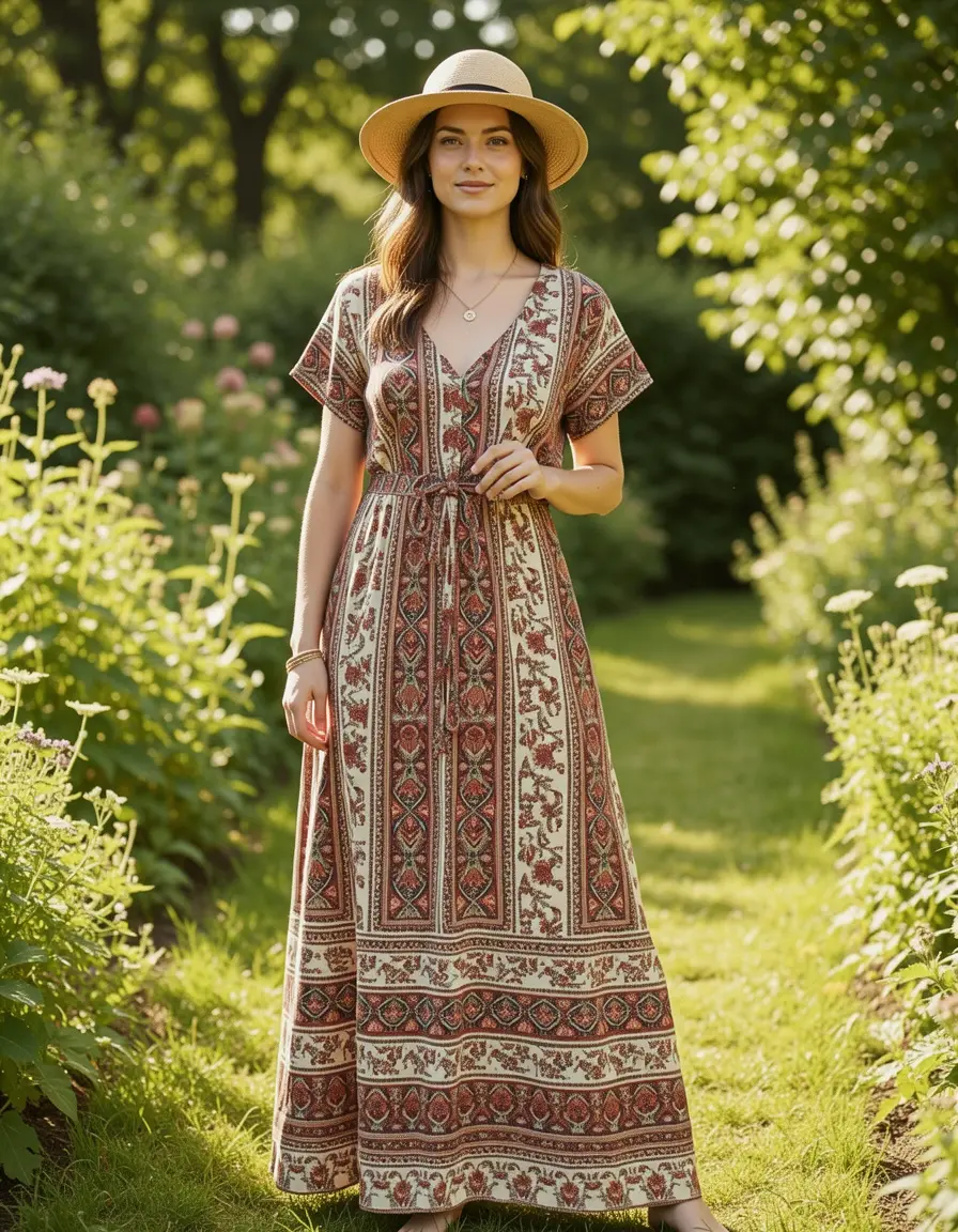 Abito lungo stile bohemian per l'estate