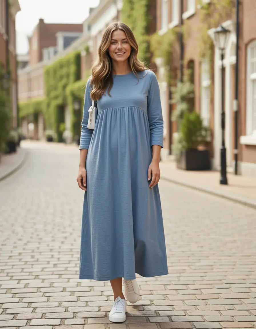 Abito maxi casual in cotone