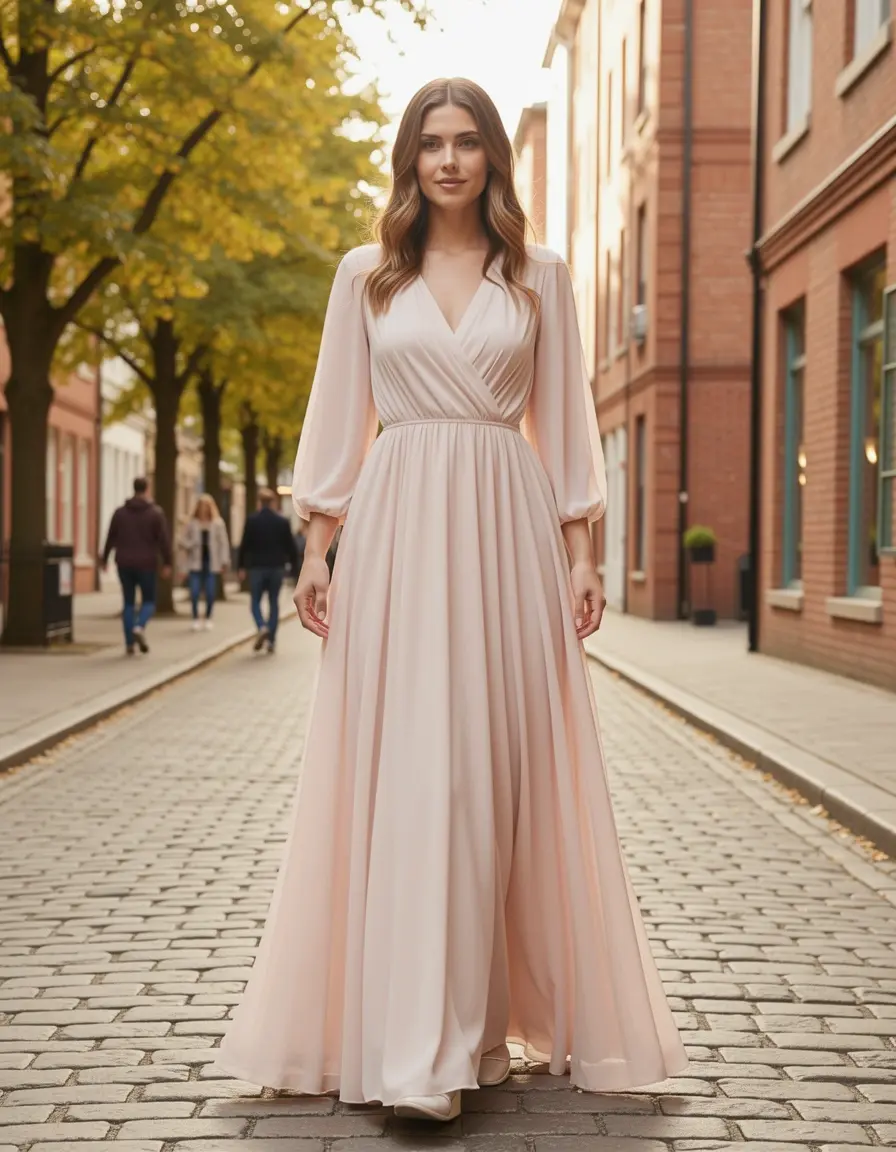 Abito lungo donna Flowy Long Chiffon