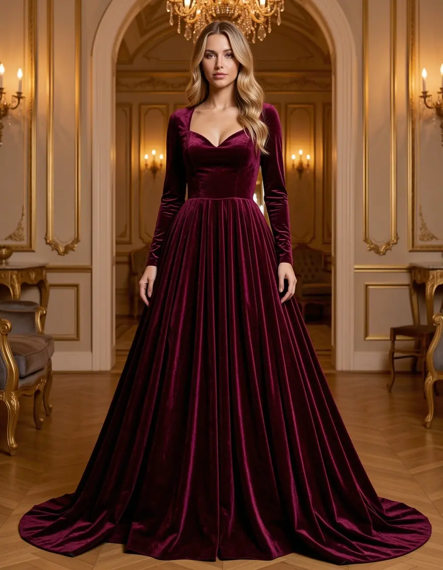 Abito lungo donna Rich Long Velvet