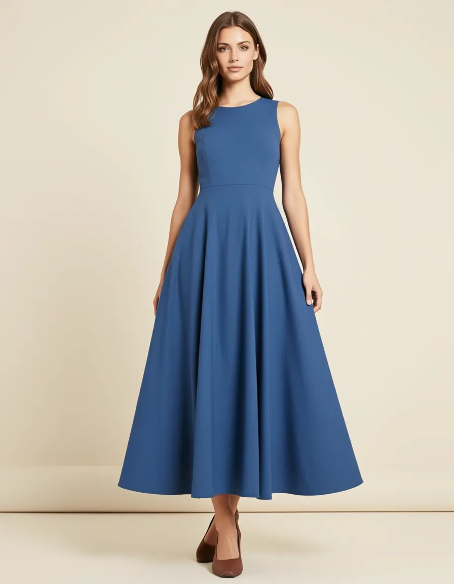 Flared Midi Gown - Abito longuette svasato