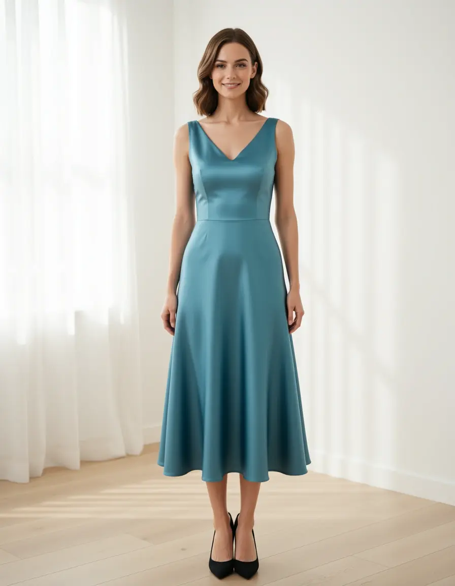 Satin Midi Slip - Abito sottoveste in satin