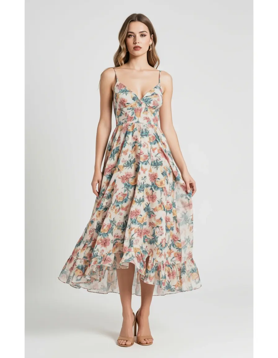 Chiffon Midi Longuette - Abito in chiffon leggero