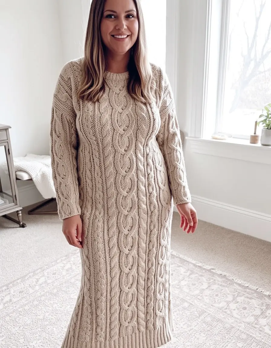 Abito a trecce cable knit